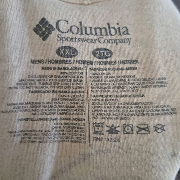 Columbia Yellowstone National Park Tan Brown Bison  T-Shirt Men's XXL - Picture 5 of 5